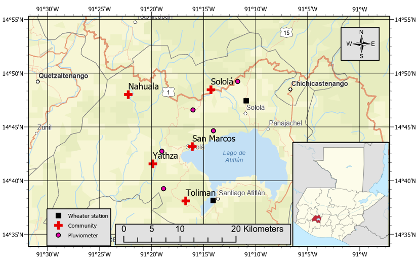 Map of the study area in the department of Sololá, Guatemala.png
